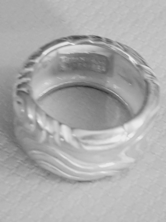 Vintage Tiffany & Co. Sterling Silver Nature Wood Groove  Tiffany & Co. Sterling Silver Size 6 1/4 Nature Wood Groove Wide Band Ring